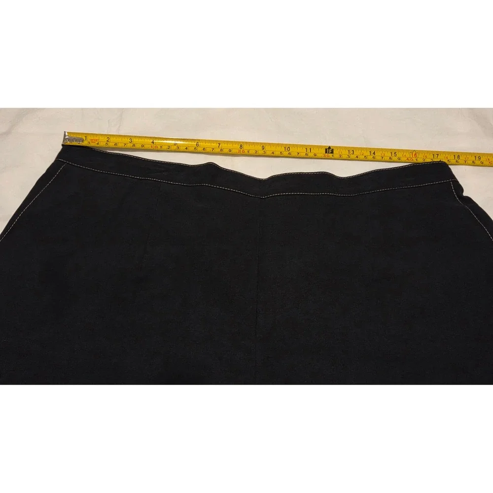 Alfred Dunner Women's Black Wide Leg Pants Size 18W Elastic Waist Comfort Casual